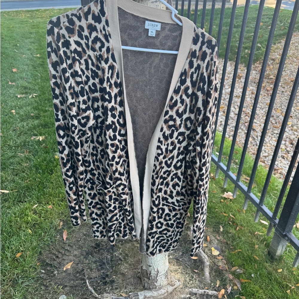 J. Crew Tan and Brown Knit Sweater